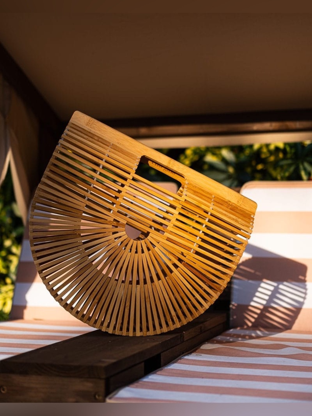 Cult Gaia Ark Bag in natural bamboo, classic wearable art